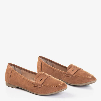 Brown women's loafers Selbis - Footwear
