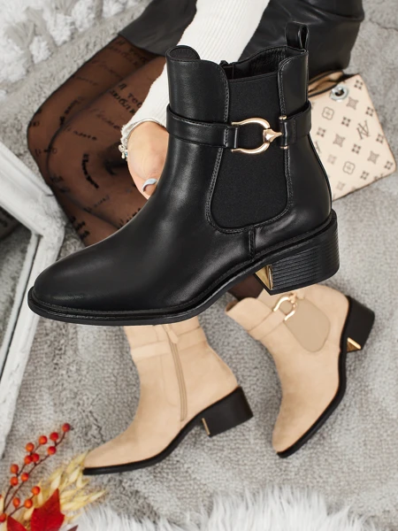 Botki damskie eko skórzane Calivra lawa