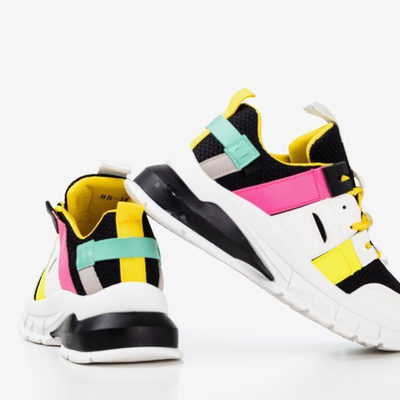 Black sports sneakers with colorful Ida inserts - Footwear 1