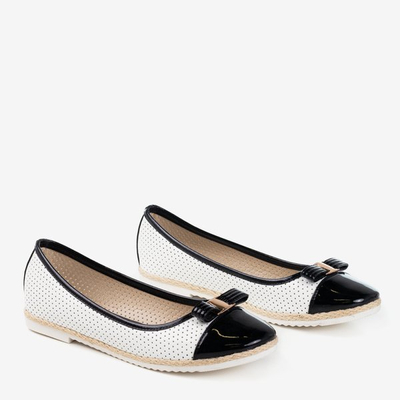 Black and white ballerinas with openwork upper Belsta - Footwear 1
