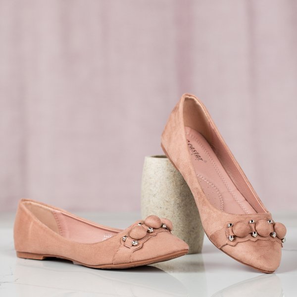 Dark pink ballerinas with Aya decorations - Footwear 1