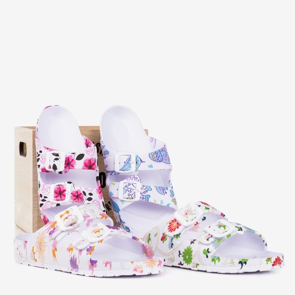 White - fuchsia rubber flip-flops Lito - Footwear 1