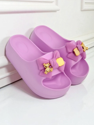 Royalfashion Women's rubber flip-flops with a decorative bow Alday