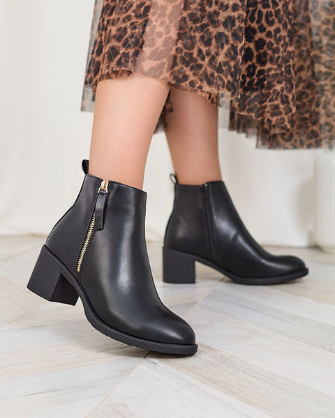 Royalfashion Melni sieviešu zemie stiletto zābaki no ādas Rejerry