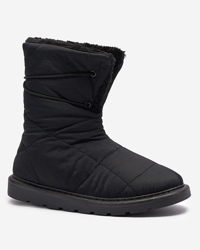 Luna Women's Black Fabric Warm Winter Boots