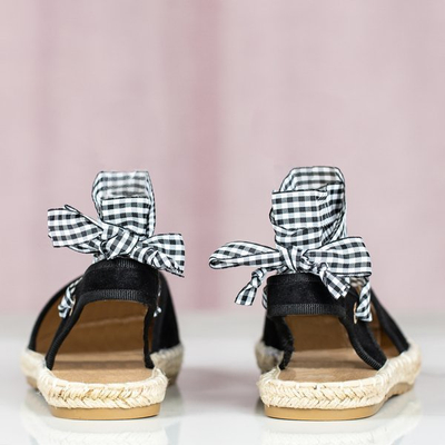 Czarne espadryle z odkrytą piętą Papavero - Obuwie