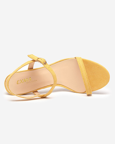 Women's sandals on a post in yellow Usopi - Footwear