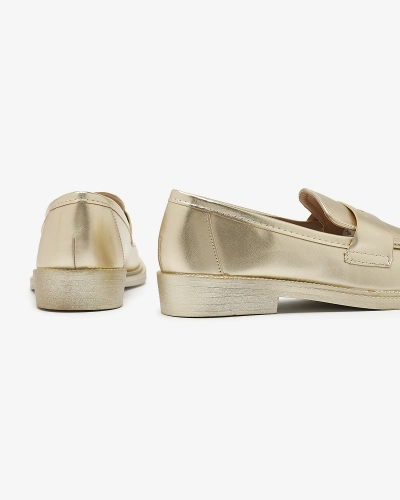 Golden women's moccasins made of eco leather Zibom- Footwear