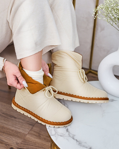 Royalfashion Women's slip-on snow boots in beige Nevonsis