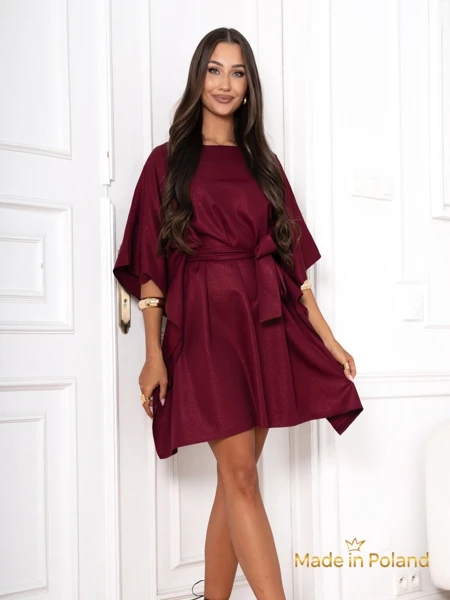 Aurelia Burgundy Elegante Dress