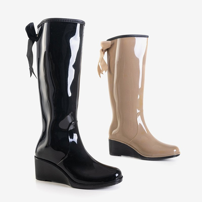 Black women's wellingtons on a heel Genofa - Footwear