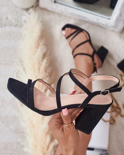 Royalfashion Sieviešu sandales ar mirdzumiem Ivonna Stiletto