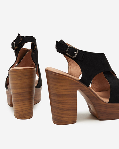 Black women's sandals on a high post Inga - Footwear