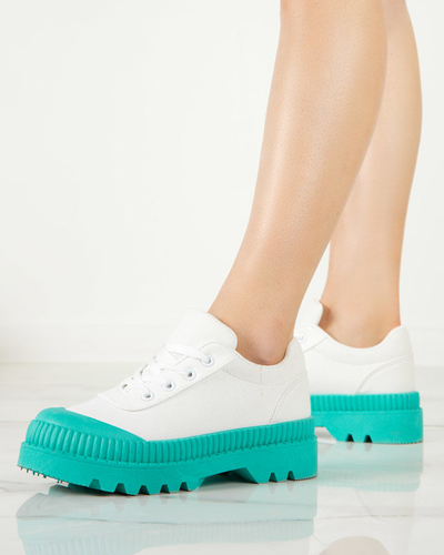 OUTLET Women's sneakers in white with a green sole Comp - Footwear