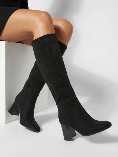 Women's Fottor Eco-Suede Block Heel Boots