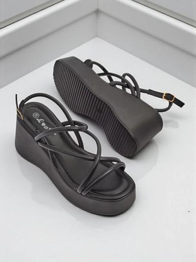 Royalfashion Sandały damskie na koturnie Skyline Straps