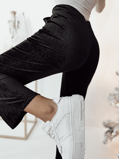 Royalfashion Темно-коричневые брюки из вельветовой ткани для женщин