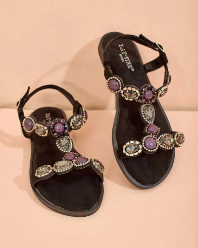 Royalfashion Women's sandals with zirconia Sobrinas