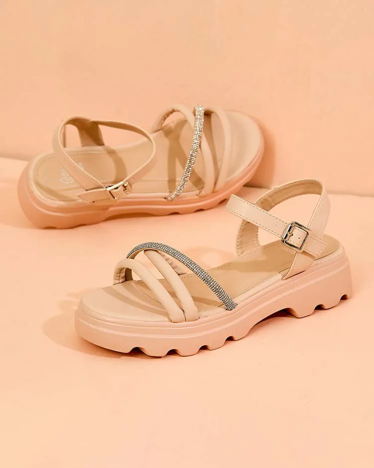 Royalfashion Женские сандалии с цирконием Ofavle