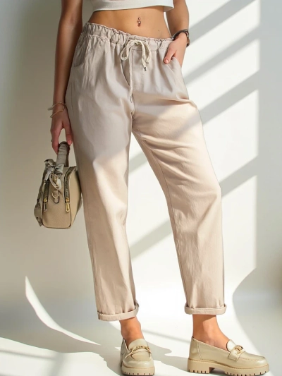 Royalfashion Simple women's fabric trousers
