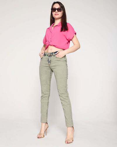 Khaki women's skinny jeans - Clothing