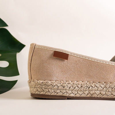 Beige women's espadrilles with flat heels Anatola - Shoes