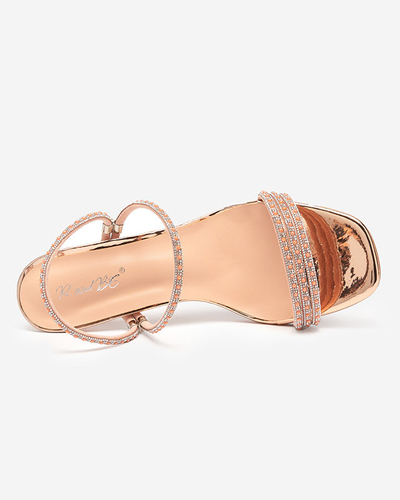 Pink and gold lacquered slippers with low heels Lakopi - Footwear