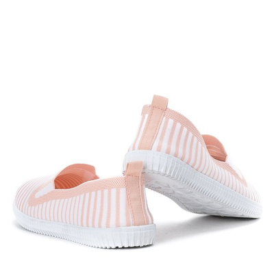Pomarańczowe slip - on w paski Erela - Obuwie