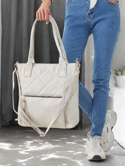 Royalfashion Women’s quilted handbag made of eco-leather with a front pocket