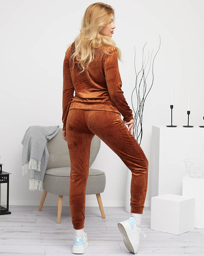 Camel women's tracksuit set with print and pearls - Clothing
