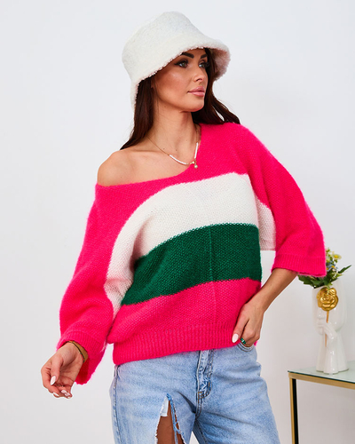 Royalfashion Brown women's floral sweater