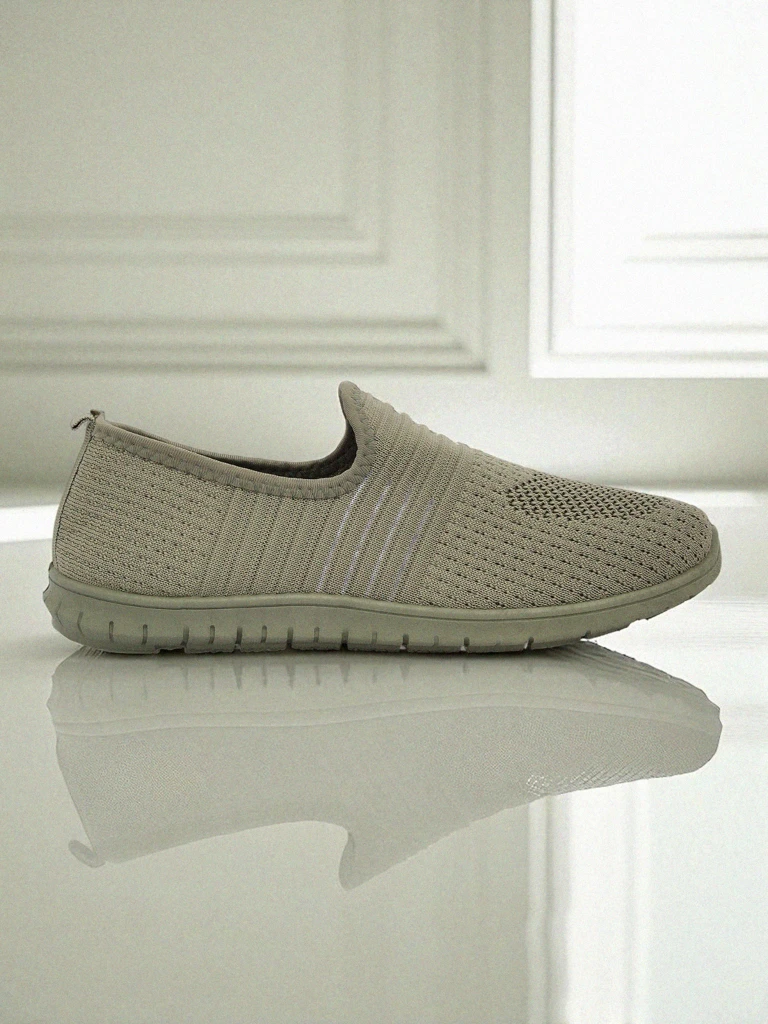 Damsik slip-ön mokasins Hypatia Verde de fabric su flatik tel