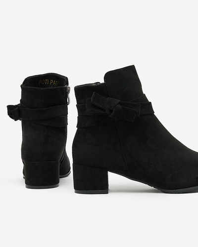 Royalfashion Black women's low stiletto boots Referra