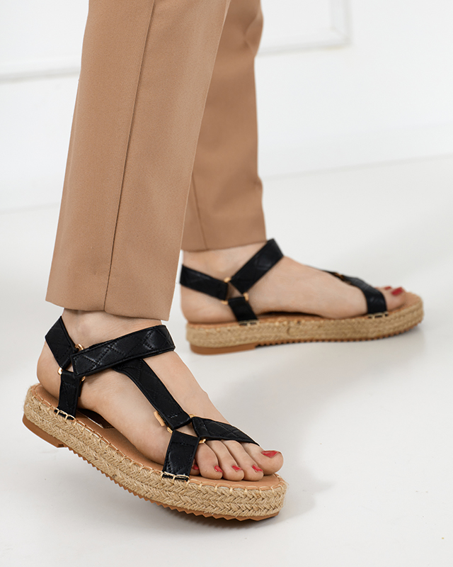 Black women's flat sandals Jutilla - Footwear