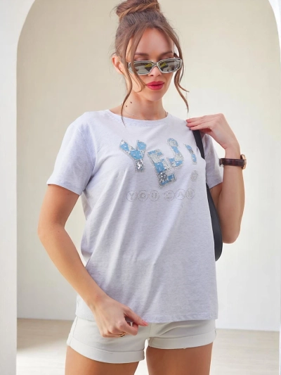 Royalfashion sieviešu kokvilnas T-krekls Jā!