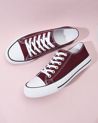 Maroon women's classic lace-up sneakers Ogisa - Footwear