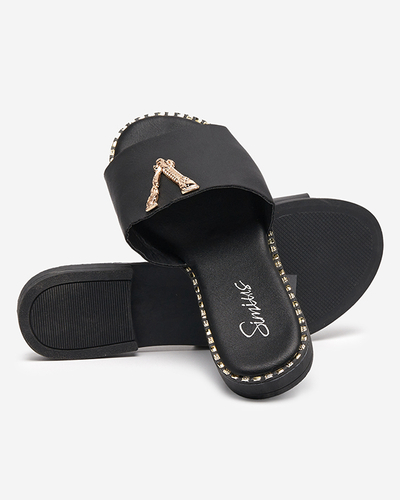 Visuals black women's slippers - Footwear