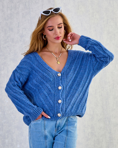 Royalfashion Women's knitted sweater with buttons