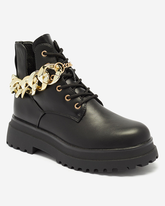 Black women's boots with cut-outs Neriso - Footwear