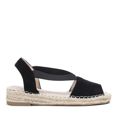 Black sandals a'la espadrilles on the Motilla platform - Footwear
