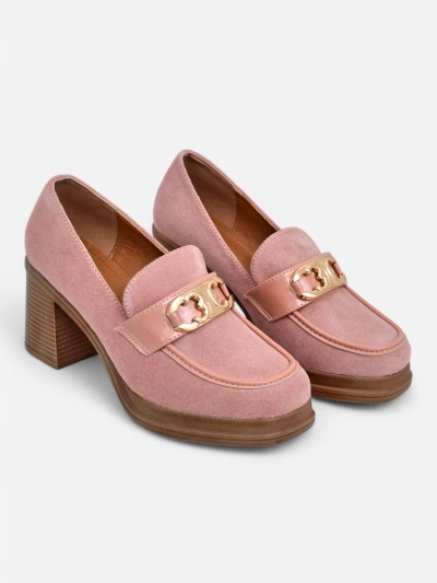 Royalfashion Женские мокасины на толстом каблуке Qeroy