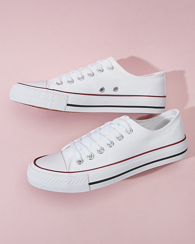 White women's classic lace-up sneakers Ogisa - Footwear