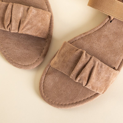 Женские коричневые босоножки из эко-замши Wiskonsin - Обувь