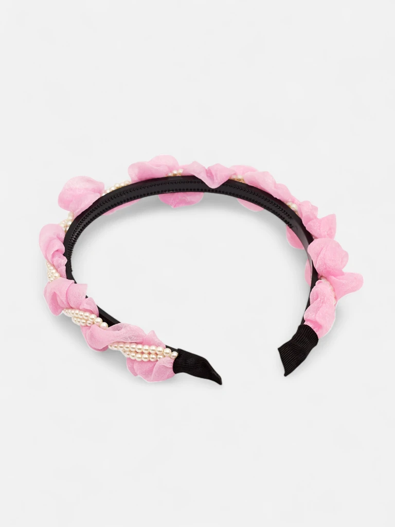 Royalfashion Headband with Ruching and Pearls