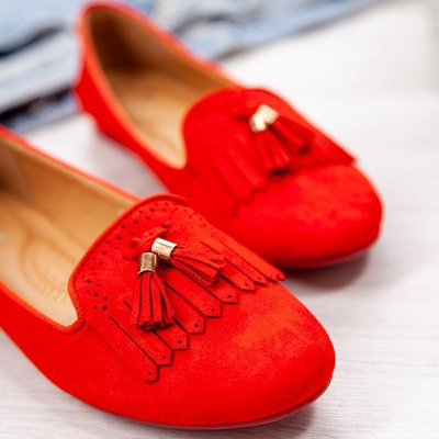 Taussima fringed red moccasins - Footwear