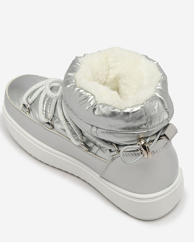 Royalfashion Bērnu slip-on apavi a'la sniega zābaki sudraba krāsā Asifa
