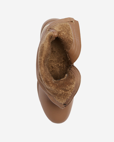 Светло-коричневые женские сапоги на якоре с цепочкой Fefricca- Footwear