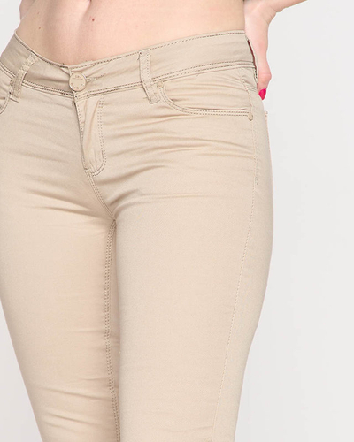 Beige straight women's pants - Clothing