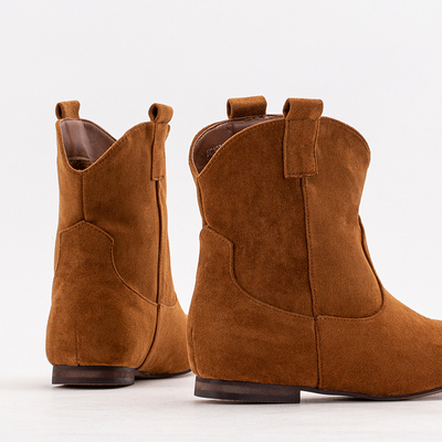 Women's slip-on boots a'la cowboy boots in camel Renola - Footwear