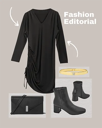 Royalfashion Sieviešu garais kleita ar krokingu